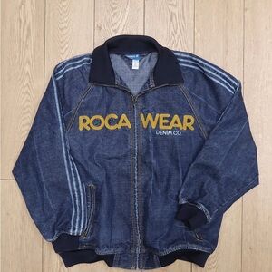 Rocawear Denim Jacket in Dark Blue with Gold Logo